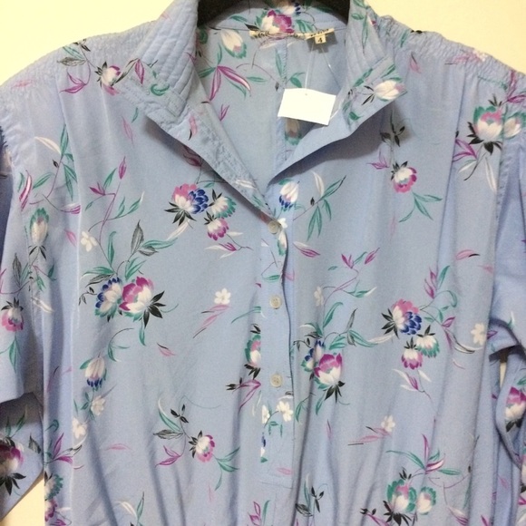 3/$30 VINTAGE 80S MIDI FLORAL DRESS COLLAR LONG SLEEVE MADE IN SHANGHAI SZ XS-S - Picture 3 of 14